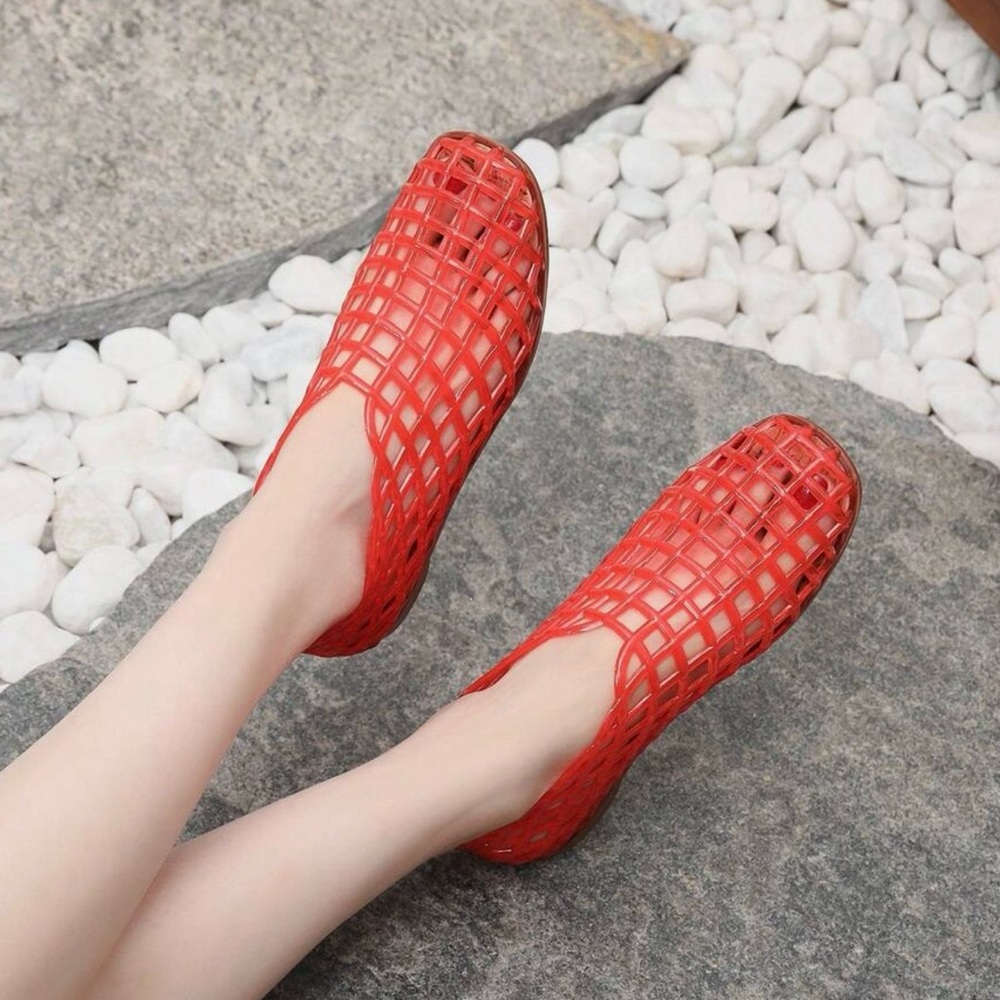 Mesh Slip-On Jelly Flats